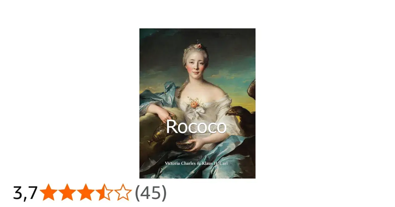 Portrait d'une femme dans le style rococo, avec des tissus fluides et des ornements délicats. Le mot "Rococo" est superposé.
