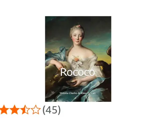 Portrait d'une femme dans le style rococo, avec des tissus fluides et des ornements délicats. Le mot "Rococo" est superposé.