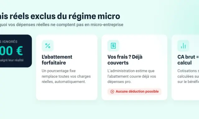 Frais réels ignorés de 15 000 € en micro-entreprise. L'abattement forfaitaire ne permet aucune déduction, comme lors d'une vente aux enchères où le prix final est fixe.