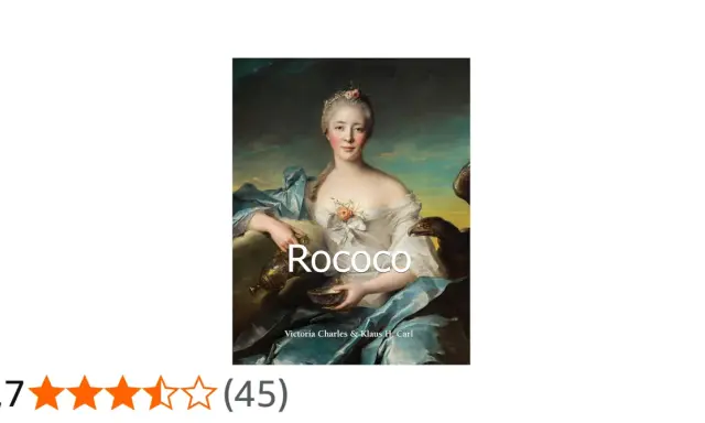 Portrait d'une femme dans le style rococo, avec des tissus fluides et des ornements délicats. Le mot "Rococo" est superposé.