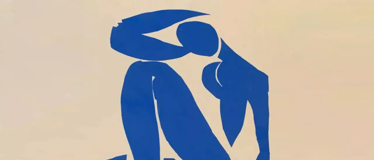Lithographie bleue d'une femme assise, une œuvre d'art d'une grande valeur.
